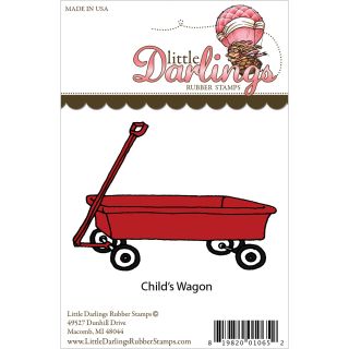 Little Darlings Unmounted Rubber Stamp childs Wagon