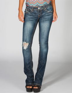 Destructed Knee Womens Bootcut Jeans Dark Blast In Sizes 3, 9, 5,