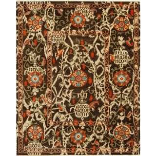 Safavieh Hand knotted Oushak Brown Wool Rug (8 X 10)