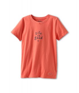 Life is good Kids Girls Stacked LIG Essential Crusher Tee Girls T Shirt (Khaki)