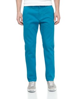 Relaxed Straight Solid Chinos, Cerulean