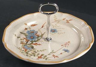 Mikasa Blue Daisies Round Serving Plate with Center Handle (DP), Fine China Dinn