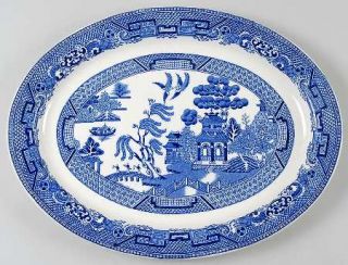 Enoch Wood & Sons Blue Willow (Older) 14 Oval Serving Platter, Fine China Dinne