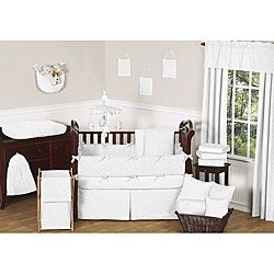 Sweet Jojo Designs White Diamond 9 piece Crib Bedding Set