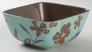 Gibson Designs Montville Soup/Cereal Bowl, Fine China Dinnerware   Brown/Teal,Fl