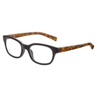 ICU Matte Black with Tortoise Temples Reading Glasses With Case   +1.75