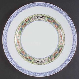 Puiforcat China Kan Sou (White Background) Dinner Plate, Fine China Dinnerware  