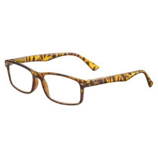 ICU Plastic Rectangle Tortoise With Studs Reading Glasses and Case   +1.50