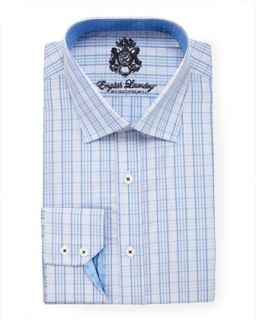 Glen Plaid Dobby Dress Shirt, Blue