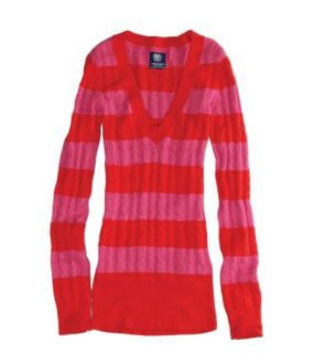 Pink AE Striped Sweater, Womens S