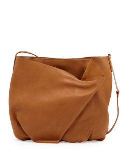 Folded Front Hobo Bag, Toffee