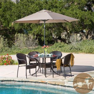 Christopher Knight Home Sunset Circular Outdoor Cast And Wicker 5 piece Set