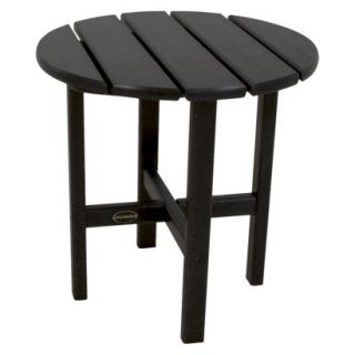 Polywood Round Patio Side Table   Black