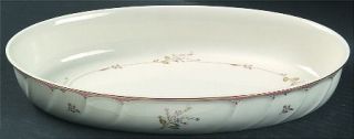 Mikasa Monticello 13 Oval Baker, Fine China Dinnerware   Pink Band,Blue,Pink Fl