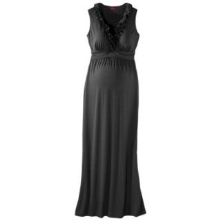 MERONA Black Slvls Ruffle Neck Maxi Dress   XL