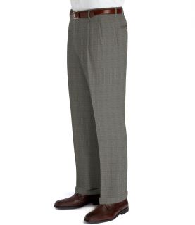 Executive Plaid Wool Pleated Trousers JoS. A. Bank