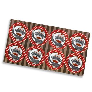 Sock Monkey Red Large Lollipop Sticker Sheet