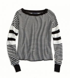 Black Striped Sweater Made In Italy By AEO, Womens One Size