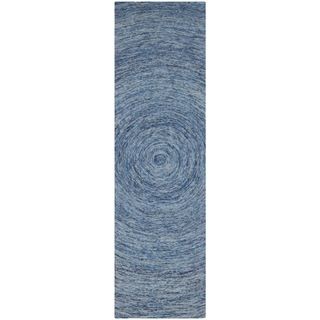 Safavieh Handmade Ikat Dark Blue/ Multi Wool Rug (23 X 8)