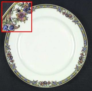 Haviland Linden Dinner Plate, Fine China Dinnerware   H&Co,Schleiger 508b,Multif