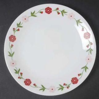 Corning Spring Pink Luncheon Plate, Fine China Dinnerware   Vitrelle,Pink&Red Ga