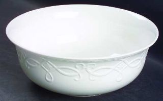 Wedgwood Traditions 9 Salad Serving Bowl, Fine China Dinnerware   All White, Em
