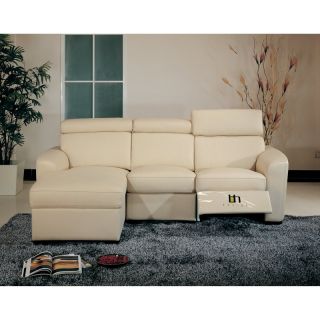 Beverly Hills Furniture Inc Mica Sectional Leather Sofa   Beige Multicolor  