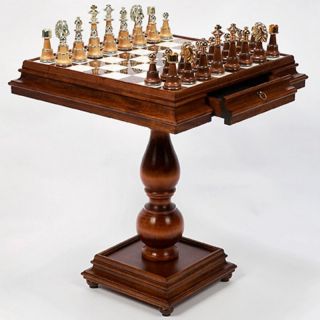 Italian Alabaster Chess Table with Storage Multicolor   302