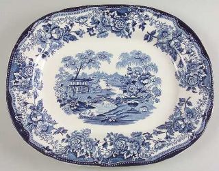 Royal Staffordshire Tonquin Blue 14 Oval Serving Platter, Fine China Dinnerware