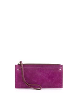Kimi Glossy Leather Wallet Wristlet, Violet