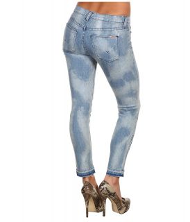 Hudson Nico Mid Rise Crop Super Skinny in Indigo Splash Womens Jeans (Blue)