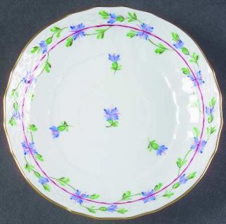 Herend Blue Garland (Pbg) Saucer for Flat Cup, Fine China Dinnerware   Blue Flow
