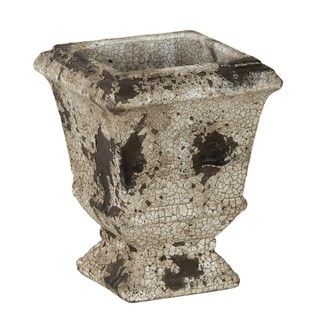 Privilege Medium Ceramic Grey Vase (GreySetting IndoorDimensions 8 inches high x 6.5 inches x 6.5 inches )