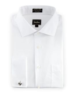 Classic Fit Non Iron Chevron Jacquard Dress Shirt, White