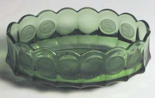 Fostoria Coin Glass Emerald Green Oval Bowl   Stem #1372, Emerald Green