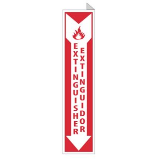 Nmc Flange Signs   4X18   Fire Extinguisher (Bilingual)