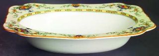Crown Ducal A1476 (Square/Scalloped) 9 Oval Vegetable Bowl, Fine China Dinnerwa