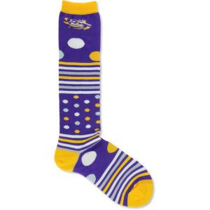 LSU Tigers For Bare Feet Dots and Stripes 538 Socks