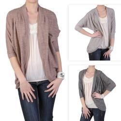 Journee Collection Womens Half sleeve Open Front Long Cardigan
