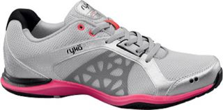 Womens Ryka Exertion   Chrome Silver/Black/Coral Rose Trainers