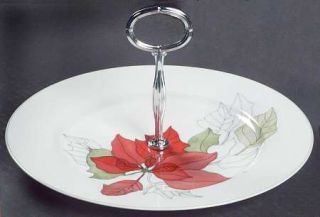 Block China Poinsettia Round Serving Plate with Center Handle (DP), Fine China D