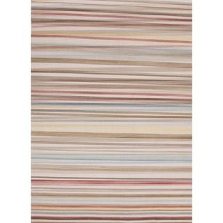 Flat Weave Stripe Multi Color Wool Rug (2 X 3)