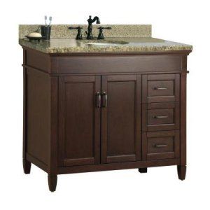 Foremost ASGAQD3722DR Ashburn 37 Vanity with Right Drawers & Granite Top