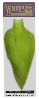 Whiting American Hackle Cape, Florecent Green, Type Dyed