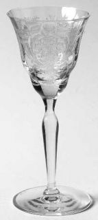 Morgantown Milan Cordial Glass   Stem #7668, Etched Floral & Urn Design