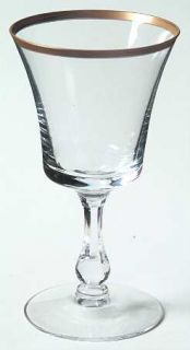 Fostoria Richmond (Newer/Gold Trim) Wine Glass   Stem #6097, Newer,  Wide Gold T