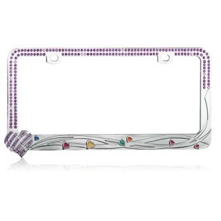 Basacc Slashed Heart/ Mini Heart License Plate Frame (Slashed Heart/ Colorful Mini Heart/ Purple CrystalsMaterial MetalAll rights reserved. All trade names are registered trademarks of respective manufacturers listed.California PROPOSITION 65 WARNING Th