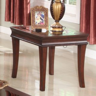 Parker House Afton Rectangle Espresso Wood and Glass End Table Dark Brown  