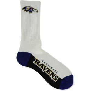 Baltimore Ravens For Bare Feet Crew White 506 Sock