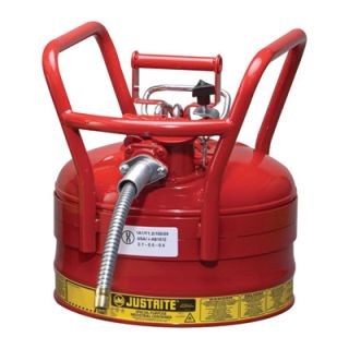 JustRite Type II D.O.T. Approved Fuel Safety Can   2 1/2 Gallon, 5/8in. Hose,